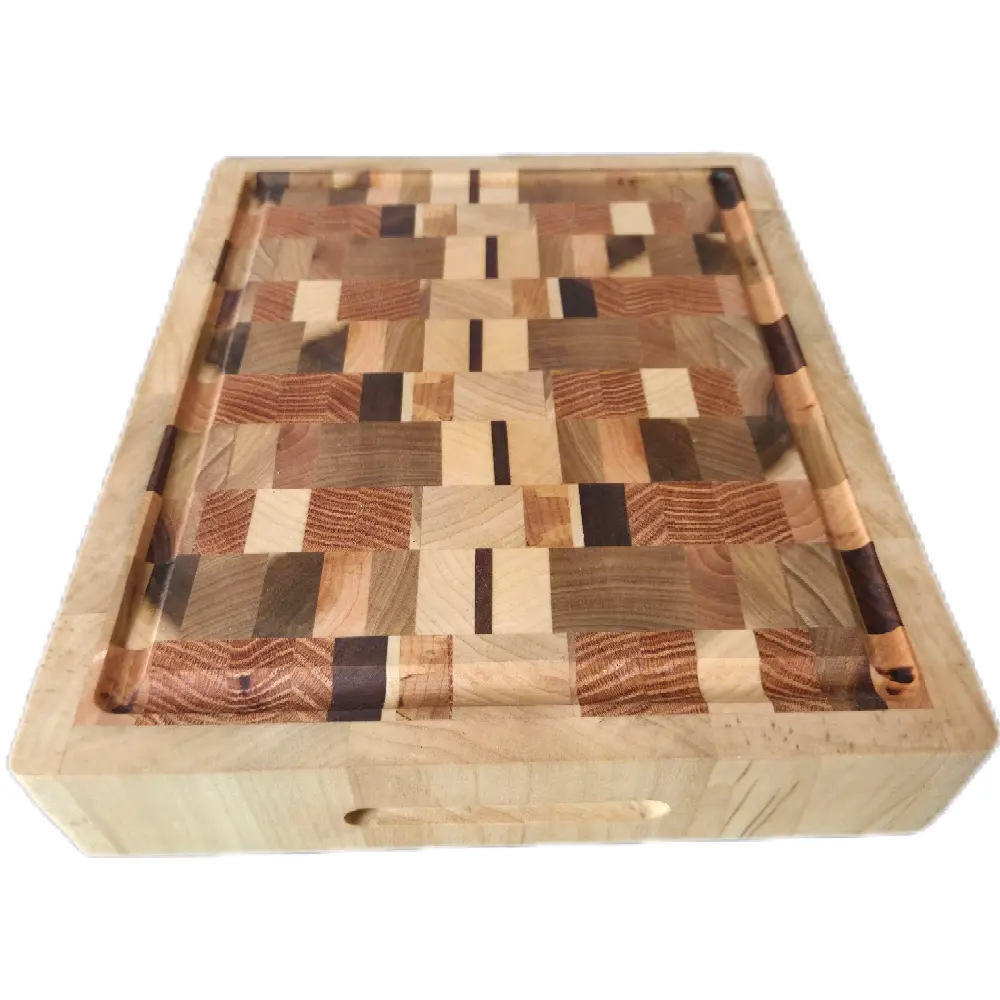 Handcrafted Wooden Cutting Board - Butcher Block Serving Board Made in USA for Chopping and Kitchen Use Sturdy & Stylish Walnut Maple Cherry Birch Birch Red Oak Poplar Natural Grain Patterns Food Safe Eco Friendly Custom Engraved Gift
