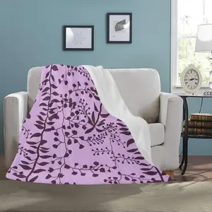 Lavender Freesia Soft Throw Blanket,Purple Floral Throw Blanket for Couch, 50x60 Inch Soft Warm Plush Blanket, Aesthetic Botanical Leaf Print Bed Blankets, Cozy Machine Washable Blanket for Travel & Home