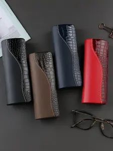 Men's Vintage Eyeglass Case High-End PU Material Women's Glasses Box Portable Durable Pressure Resistant Portable Sunglasses Organizer