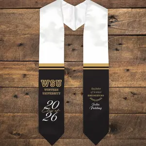 Your School Colors Personalized Stripes Graduation Stole, Grad Gift for Graduate 2026 Stole