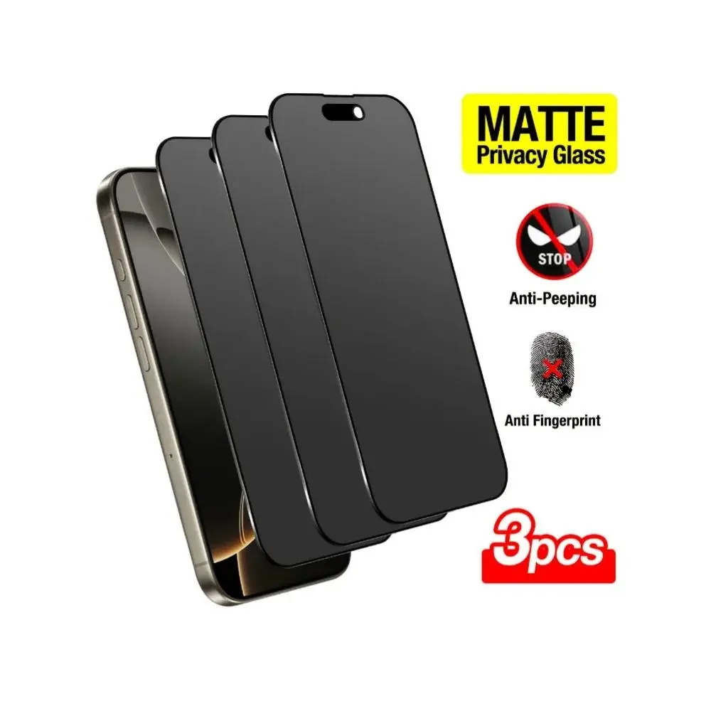 3 Pack Privacy Screen Protector Tempered Glass for iPhone 11-16 Anti-Spy Matte Finish 3 Pack Privacy Screen Protector Tempered Glass for iPhone 11-16 Anti-Spy Matte Finish