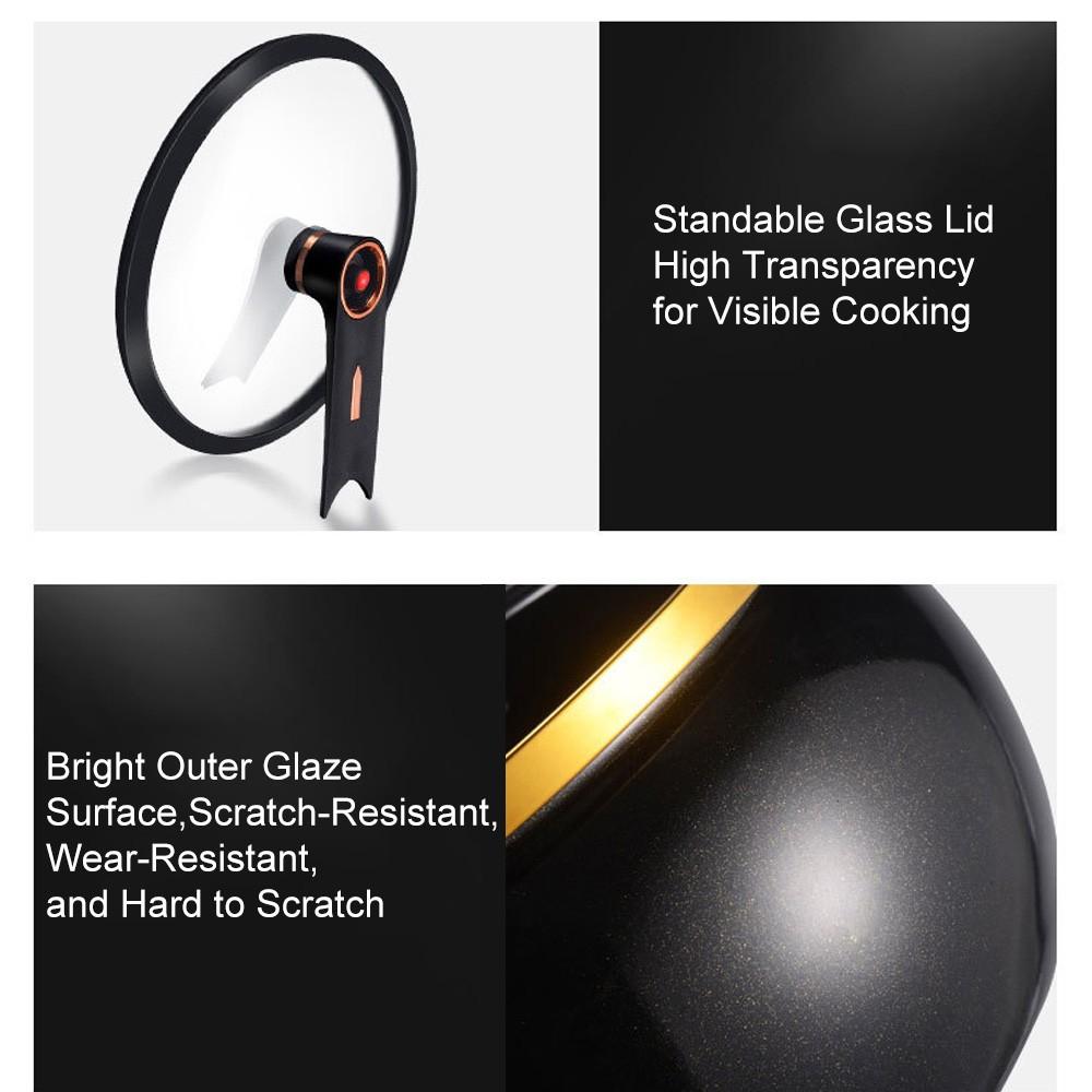 8.45Qt Micro Pressure Cooker with Nonstick Interior, Safety Valve & Tempered Glass Lid for Fast One-Pot Meals, Gas Stovetop Compatible