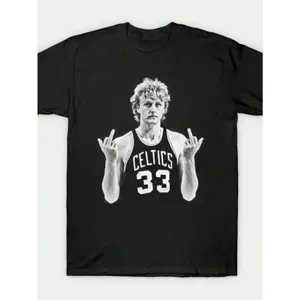 Larry Bird Retro 90s T-Shirt Black Shirt Men's Shirts Vintage Men's Clothing