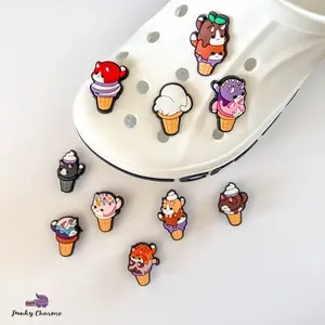 Funky Charmz Ice Cream Animals Shoe Charms Pin Badge Decor Footwear Shoe Decoration