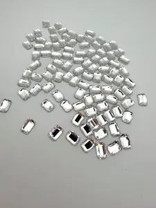 Luxe 5.5x8mm Rounded Rectangle Shape Flat Back Crystal Glass Rhinestone