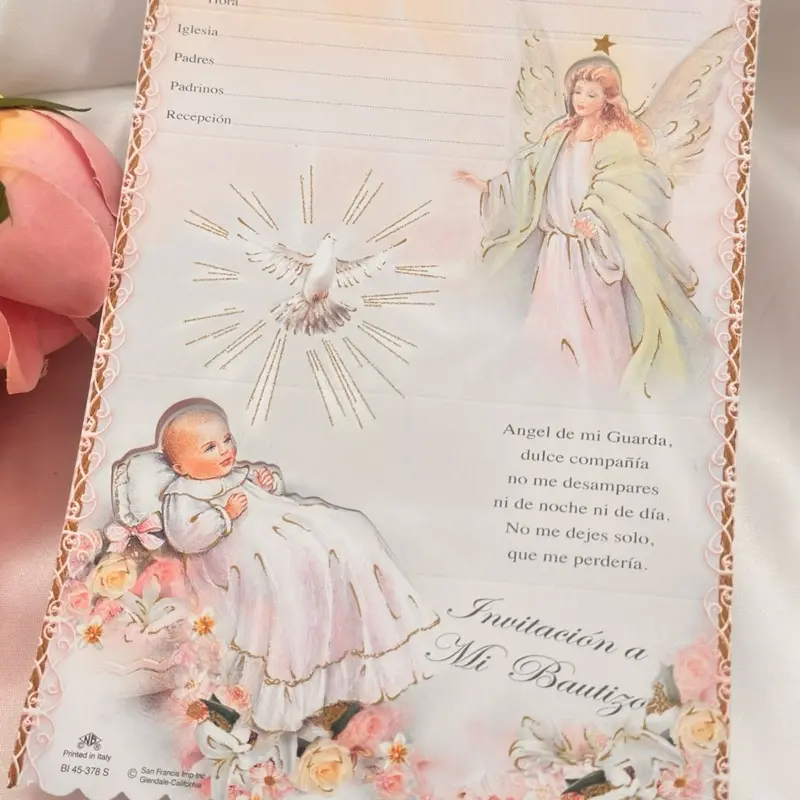 12pcs Baptism Invitations Set with Matching Envelopes - Office Postal Supplies with Printed Text, Design Elements, Practicality for Baptism Celebration Events to Invite Guests