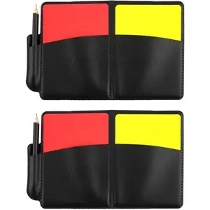 XICHENGSHIDAI Soccer Referee Card Set, 2-Pack Red and Yellow Cards with Record Paper,Warning Referee Kit for Football Volleyball Rugby Baseball Matches
