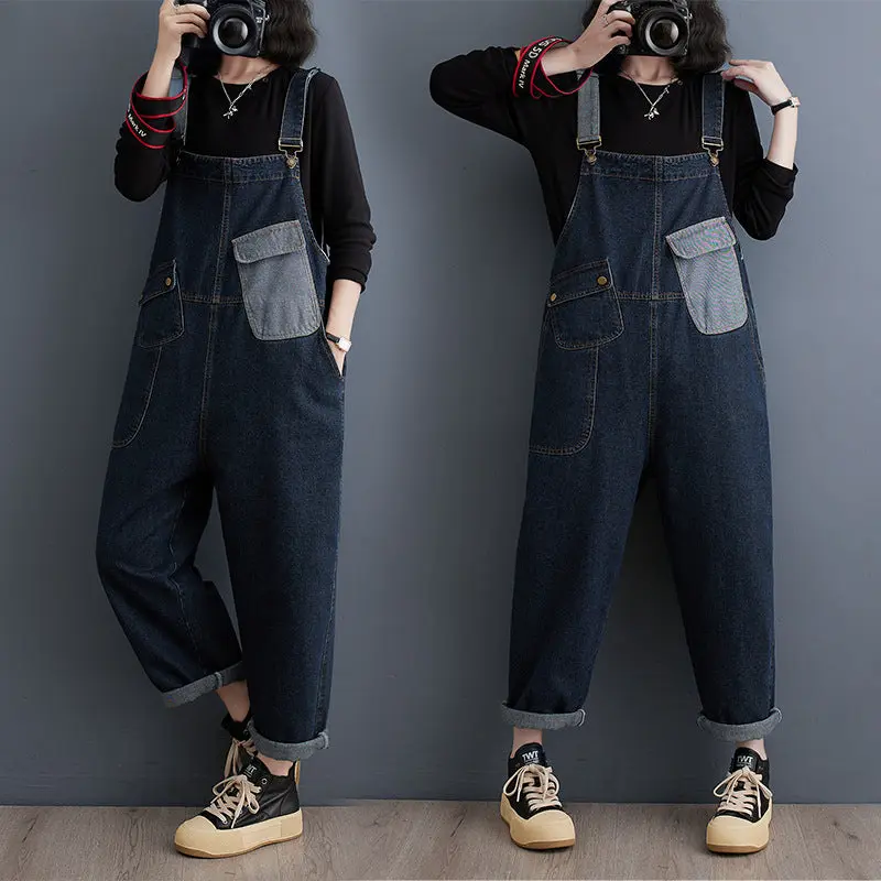 Cowboy overalls wide leg jumpsuit