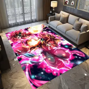 Super Saiyan Goku Power Energy Pattern Fashionable, Simple, High end Creative Printed Carpet Corridor Balcony Carpet Bathroom Door Mat Home Decoration Living Room Bedroom Bedside Carpet Halloween Christmas Gift Birthday