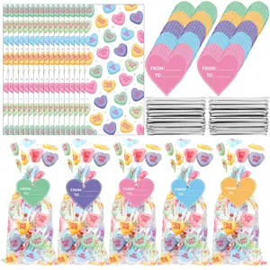 50/150 Pcs Mini Valentines Goodie Bags with Drawstring Tags Fixed Medium Size Bags Appreciation Gift for Friends Teacher Students Office Employee Coworker,Galentine's Day Birthday Holiday Wedding School Classroom Party Supplies,Valentine Gift Exchange