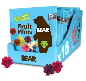Bear Real Fruit Snack Minis, Raspberry/Blueberry