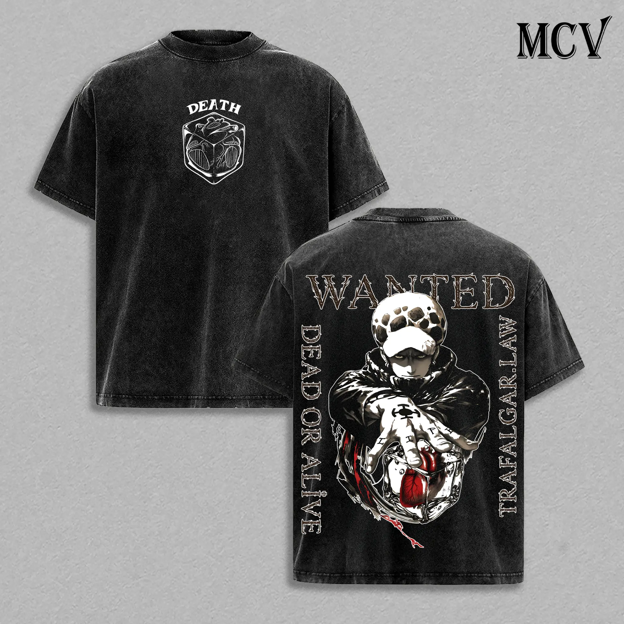 Vintage Washed Trafalgar Law Surgeon of Death Graphic Tee Heavy Cotton Oversized Anime Streetwear T-Shirt Y2K Retro Pirate Doctor Manga Shirt Japanese Fashion Tops Cool Casual Outfit Trendy Harajuku Apparel Unique Cosplay Fan Gift Men Women Outfits 2026 C