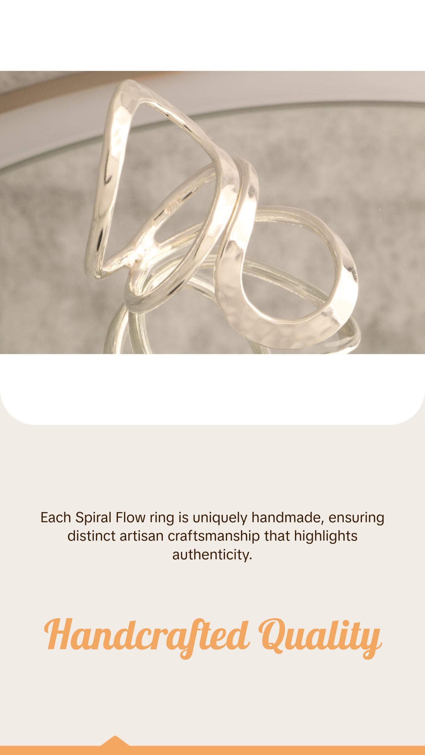 Spiral Flow - Over 8 Grams Of 925 Sterling Silver Statement Ring