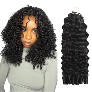 New 2026 Ramiss Burmese Curly Crochet Human HairPre-Separated 60g / Bundle Time-Saving, 50 StrandsMircale Knots Hot braids Protective Styles Light Weight No Tension Reusable Feather Crochet Extension