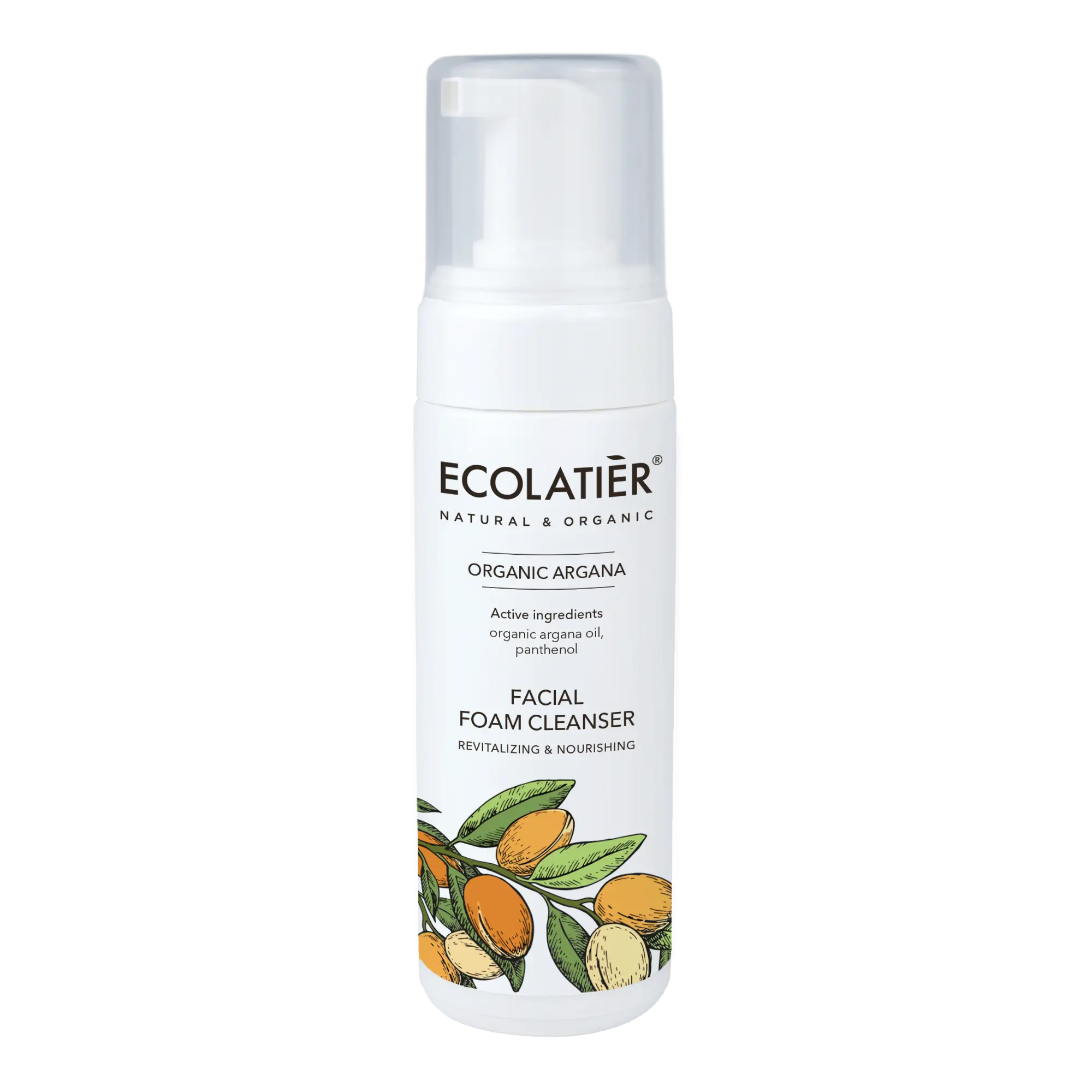 Foaming Facial Cleanser with Organic Argan Oil – 98.6% Natural, Vegan, Revitalizing & Nourishing Organic Argana, Anti-Aging, Removes Impurities