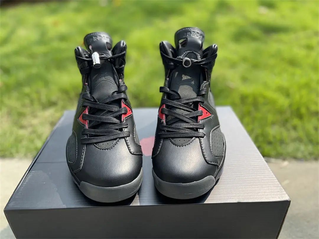 Brand New Sealed Unisex All Black Smooth Leather Red Logo High-top Retro Basketball Sneakers, Original Black Shoe Box Included, Breathable Casual Sports Trainers