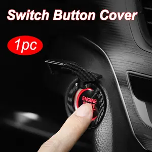 Car Interior One-Button Start Ignition Button Protector Sticker, Scratch-Resistant Decorative Accessory, Easy Installation