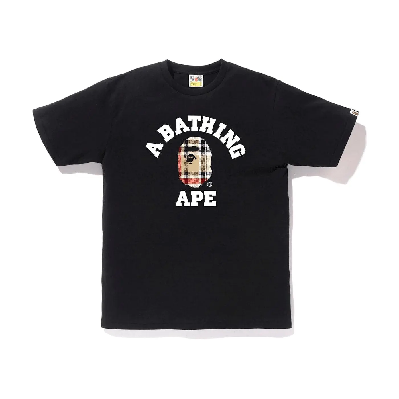BAPE Check College Tee Black/Beige