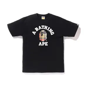 BAPE Check College Tee Black/Beige