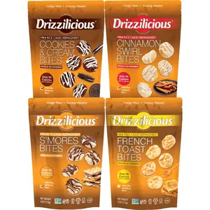 Drizzilicious Mini Rice Cake Bundle (4oz Bags) –  Cookies & Cream Cinnamon Swirl French Toast S'mores – Healthy Sweet Treat