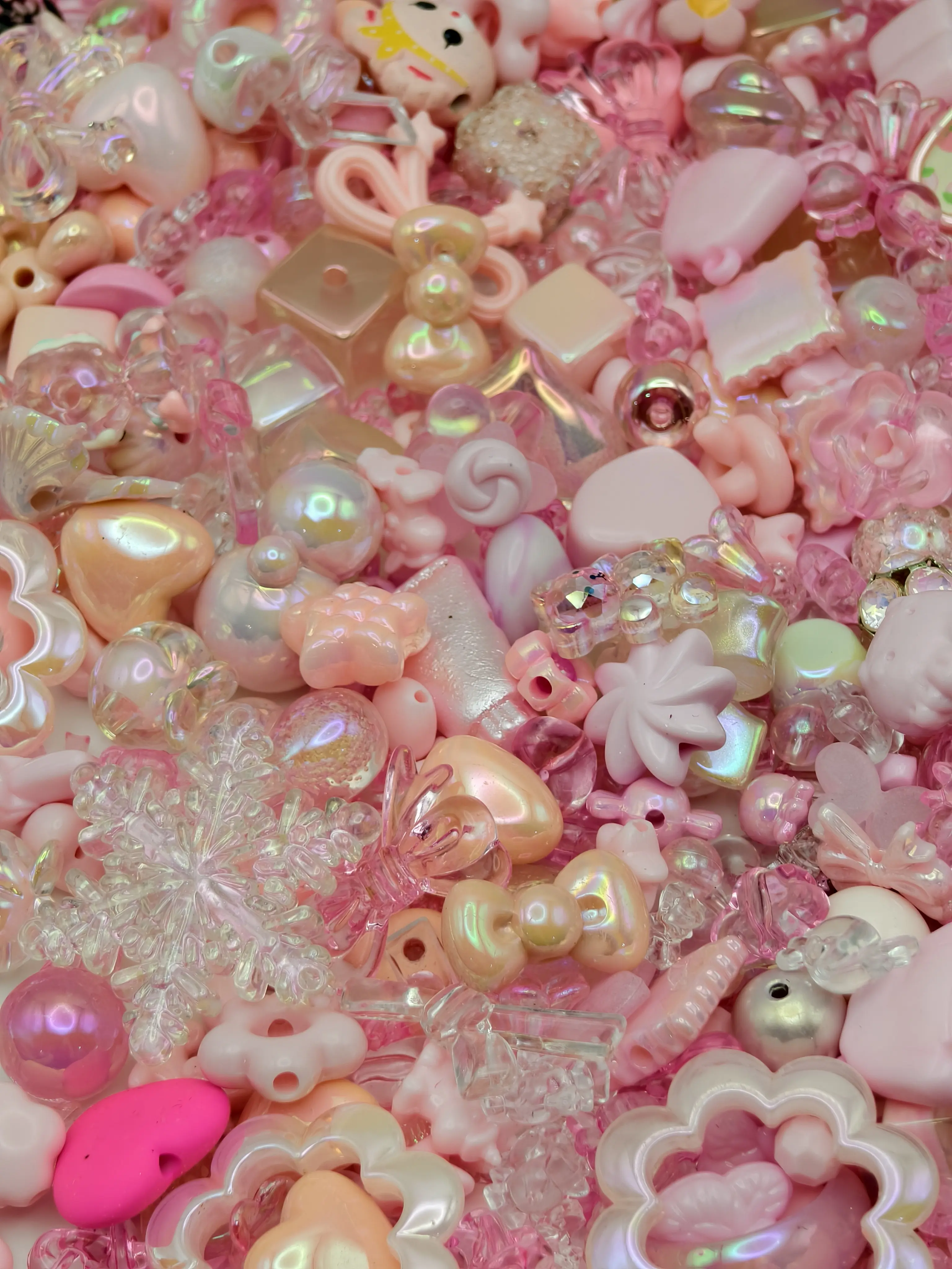 Kawaii Multi-Color Resin  Blind Box - Teen-Friendly Kit &  Assortments with Random 3D Bow, Peanut, Pumpkin Charms, Iridescent Spacers, Decorative, Pearl, Rainbow Resin Sets for DIY Jewelry Making cute beads