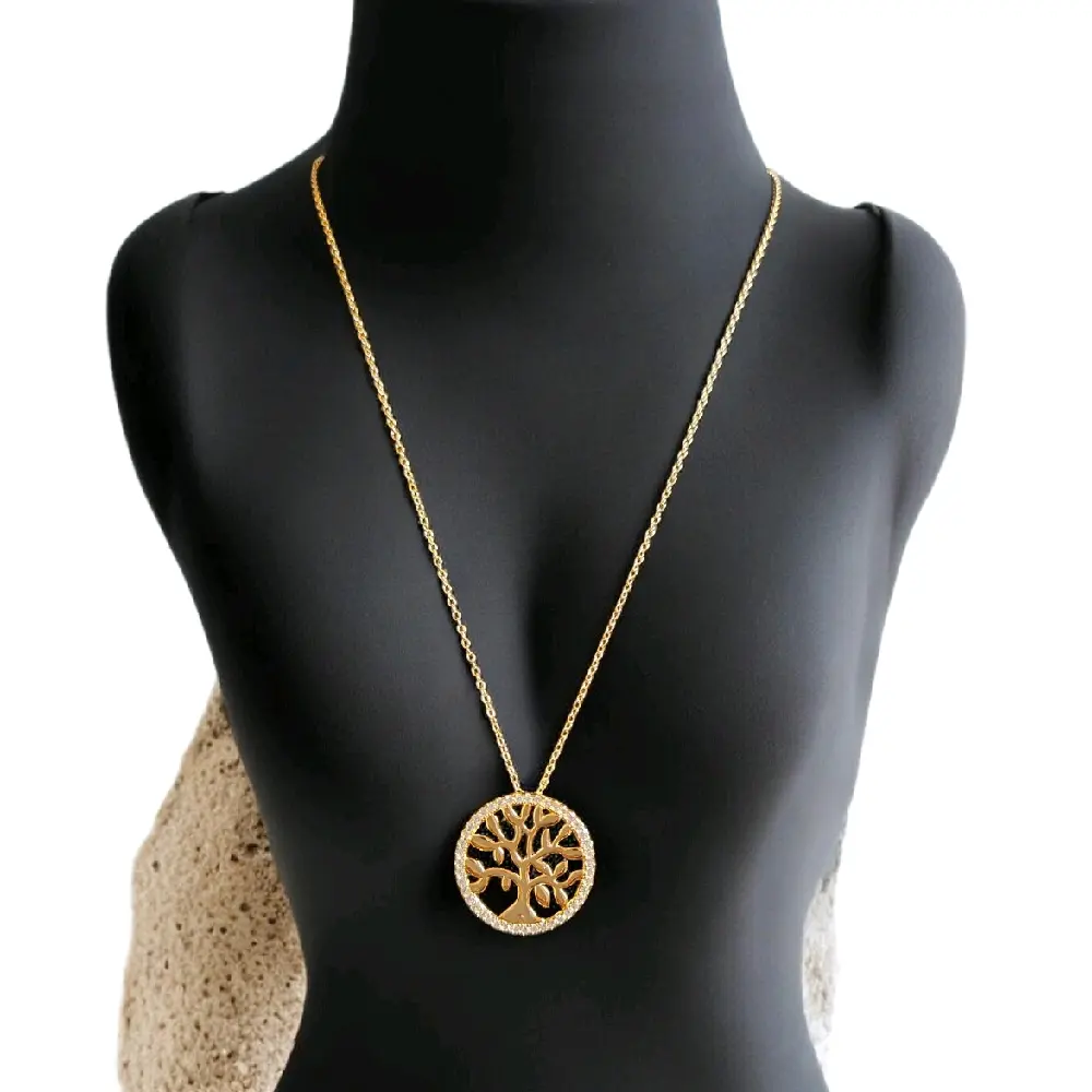 Elegant  small Stainless Steel tree of life necklace.