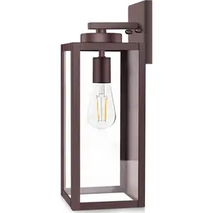 Large Size Outdoor Wall Light Fixture, Exterior Lighting Fixture Porch Sconce Wall Mounted,  Outdoor Wall Lantern Lamp, Outside Light for House Patio Front Door Entryway Garage, Brown