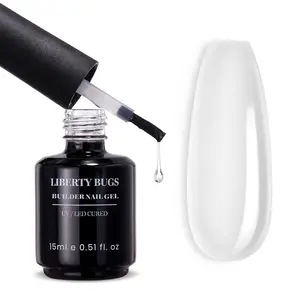 AwwPicks LIBERTY BUGS Clear Builder Gel Nail Strengthener Thickening,Transparent Self-leveling Natural Nail Sculpting Builder Gel in a Bottle,Brush-on Nail Building Hardener Strengthening Extension Glue,15ml