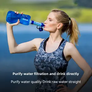Outdoor Sports Mountain Camping Mini Compact Portable Water Purifier Direct Drinking Straw Filter Emergency Survival Tool
