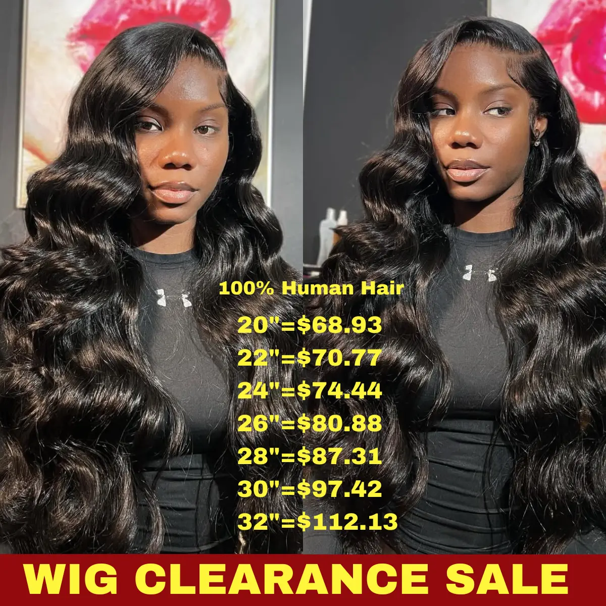 Suntu Hair Wigs [Clearance Sale] 13x4/13x6 HD Transparent Lace Frontal Wig, Pre-Plucked Brazilian Body Wave with Baby Hair, 180 Density, Natural Hairline, Women's Natural Black, 20-32in, Ideal for Weddings, Spring Glowup
