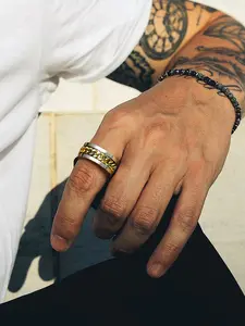 FaithHeart Band Ring Hip Hop Thumb Rings Fashion Cuban Link Chain Rings