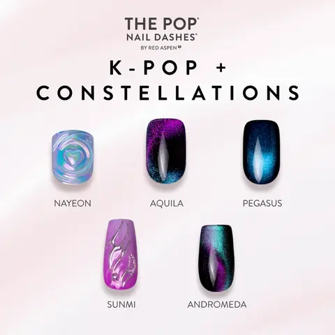 Red Aspen The Pop: K-Pop + Constellation Press On Nails Collection Salon-Quality Damage-Free 2-Week Wear Nail Dashes
