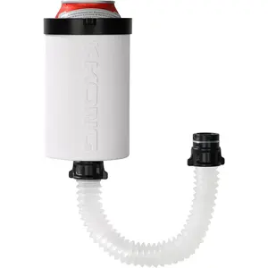 The Kong 2.0 - A Portable Can or Bottle Cooler/Cup With A Detachable, Expandable, Hose To Funnel Your Drink (White)