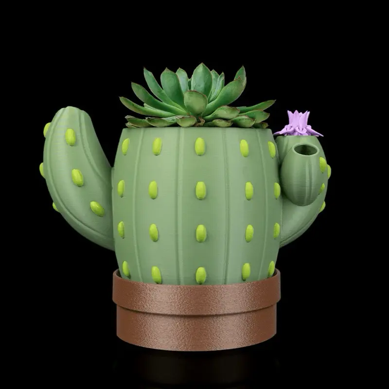 Cute Cactus Planter for Succulents – Unique Indoor Plant Pot, Fun Home & Office Decor