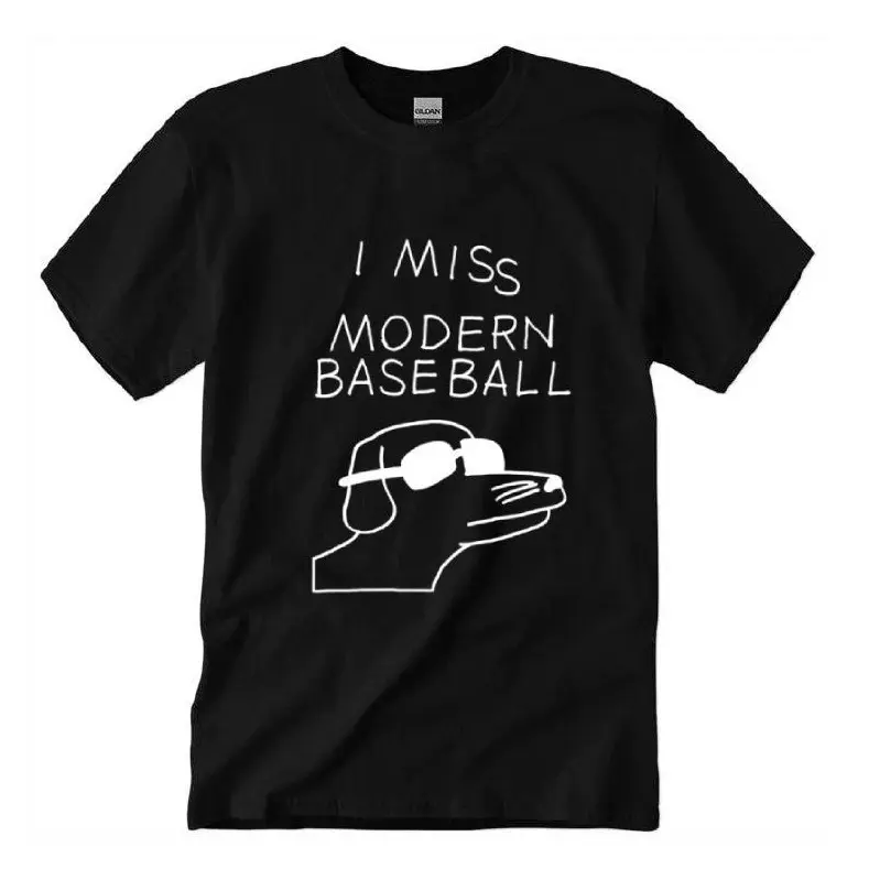 I Miss Modern Baseball Custom Printed T-Shirt, Unisex Apparel with Relaxed Fit, Printed In The USA Menswear Top, Full Colors, Full Sizes