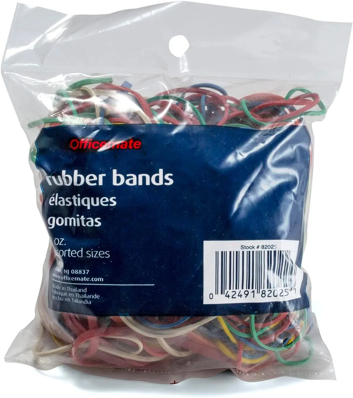Assorted Size & Color Rubber Bands, 4 oz (82025), 0.05x5.75x1.75 Inches - Office Stationery Fasteners for Computers & Office Equipment