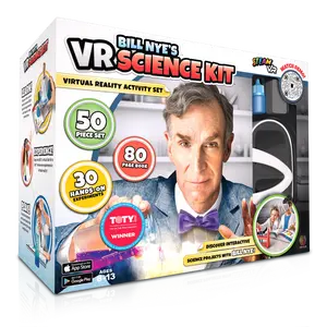 Bill Nye's VR Science Kit for Kids - 50 Piece Set with 80 Page Interactive Book & AR Lessons - STEAM Learning Toy
