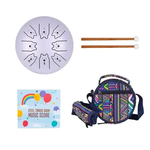 5 Inch 8 Tone Twelve Zodiac Steel Titanium Alloy Gong Drum, Steel Tongue Drum, Traditional Musical Instrument, Perfect Gift