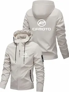 Light Business Uof Heartbeat Hooded Windbreaker Jacket, Casual Geometric Pattern, Fitted Style, All Seasons Wear, Women's Fashion Coat