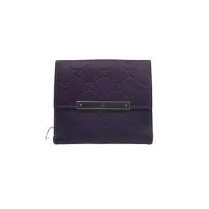 Pre-owned GUCCI FRANCE Shoulder Bags H2 Guccissima purple double G embossed cowhide short three fold wallet 61000