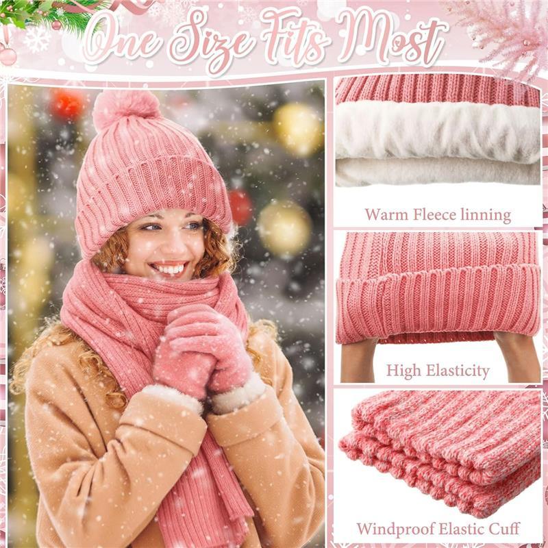 8 Pcs Christmas Pink Baskets Gifts for Women Get Well Soon Winter Gift Box Care Package for Girl Wife Mother Daughter Sister Teacher Nurse Female Friend Birthday Supplies
