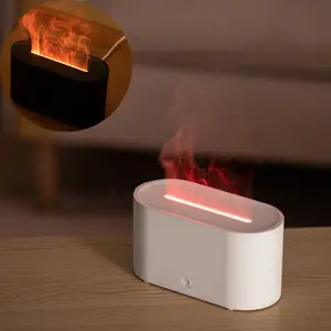 Nordic Flame Room Aromatherapy Diffuser, Noiseless Night Light Humidifier with Fireplace Design, Essential Oil Diffuser for Home Bedroom Office, Auto Shut off, Humidifier Atmosphere Light
