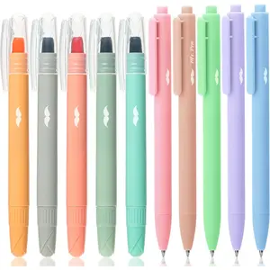 -  Highlighters and Gel s, 10 Pack, Assorted Colors Gel Highlighters No Bleed, Black Ink Gel s,  Dry and No Smear for  Journaling, Planner, School Supplies