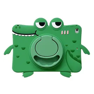 Cute Cartoon Dinosaur Design Tablet Case with 360 Degree Rotatable Stand Adjustable, Shockproof Tablet Protective Cover, Tablet Accessories for iPad