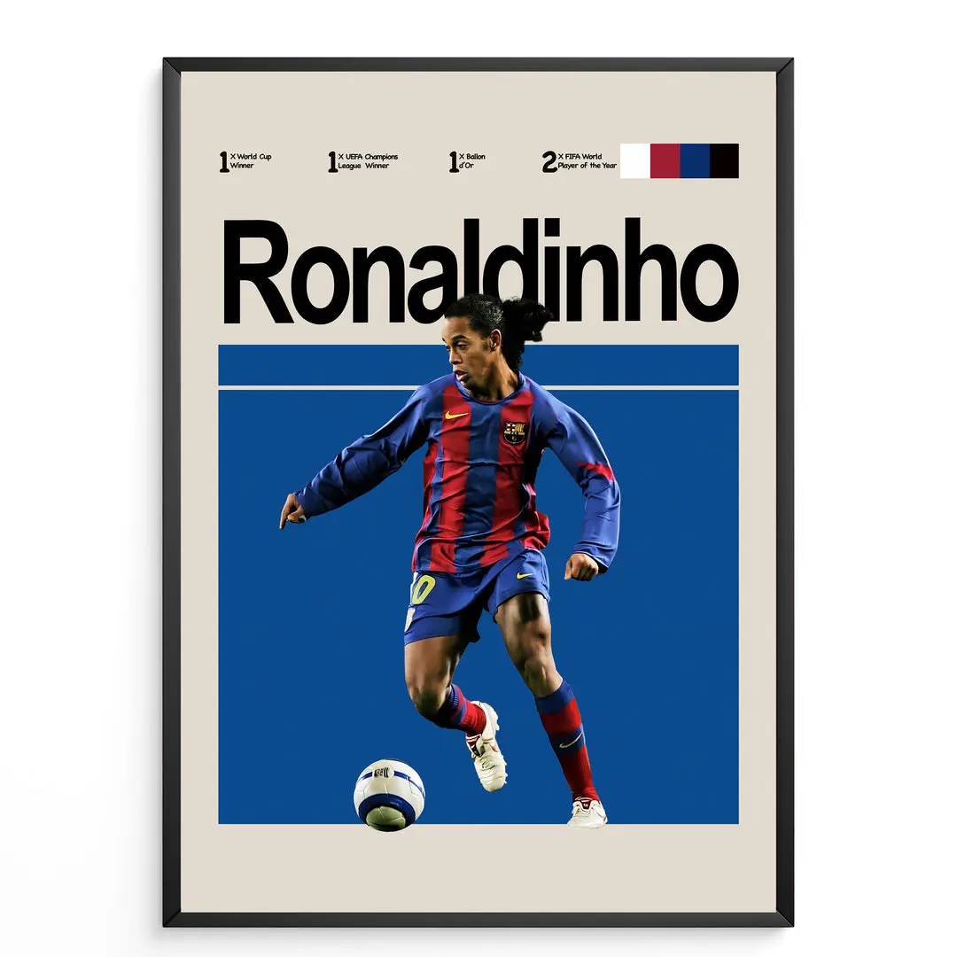 Ronaldinho Football Poster (02) | The Perfect Poster for Every Football Fan - POSTER NO FRAME