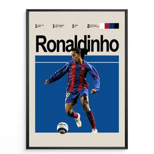 Ronaldinho Football Poster (02) | The Perfect Poster for Every Football Fan - POSTER NO FRAME