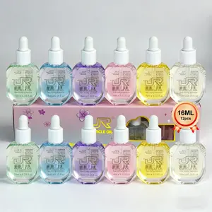 JR 12PCS Cuticle Oil Set, 16ml Overnight Repair for Damaged Cuticles & Thin Nails, Hydrating Nail Treatment, Paraben-Free & Cruelty-Free Nail Care