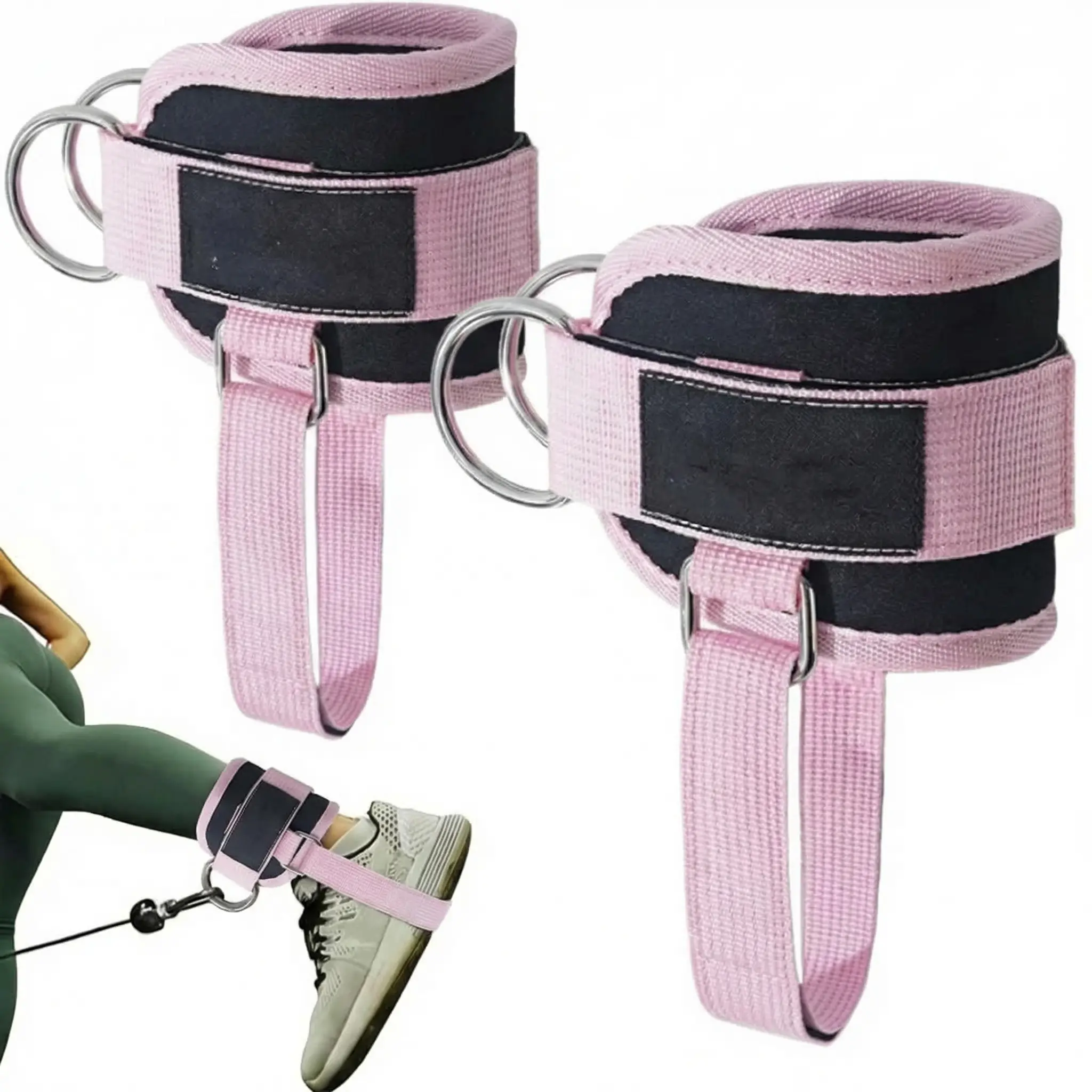 8mm Adjustable Comfort Gym Ankle Straps for Cable Machines, Gym Accessories, Sports Equipment, Strength Training Gear – Women's Fitness Ankle Cuffs for Leg Workouts, Glute Kickbacks