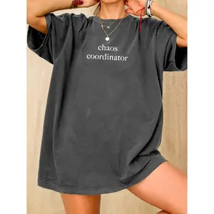 Chaos Coordinator Graphic Tee Vintage Washed Oversized T Shirt Soft Cotton Streetwear Casual Outfit Lounge Travel Gift Womenswear