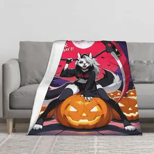 This Loona poster blanket, travel blanket, Christmas, Halloween gifts. Multi-purpose blanket